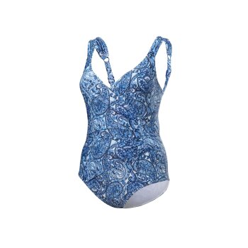 CRIVIT Damen-Badeanzug, 44, blau/bedruckt - B-Ware neuwertig