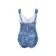 CRIVIT Damen-Badeanzug, 44, blau/bedruckt - B-Ware neuwertig