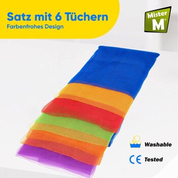 Mister M 6er Set Bunte Chiffontücher, 60 x 60 cm -...