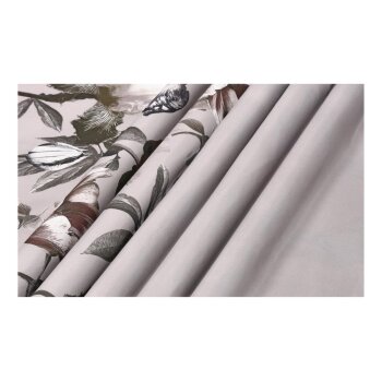 LIVARNO® Bettwäsche Mikrofaser Satin, 155 x 220 cm (Blumen/beige) - B-Ware sehr gut