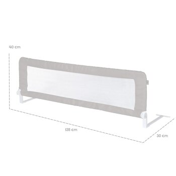 roba Klipp-Klapp Bettschutzgitter, Rausfallschutz klappbar, 135 x 50 cm, grau - B-Ware Transportschaden Kosmetisch