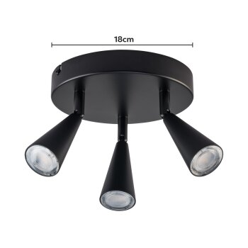LIVARNO® LED-Deckenleuchte »FREYA« (Deckenstrahler, Schwarz) - B-Ware neuwertig