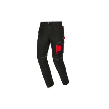 PARKSIDE PERFORMANCE® Herren Arbeitsbundhose, mit CORDURA® Knieverstärkung (Schwarz/Rot, 58) - B-Ware neuwertig