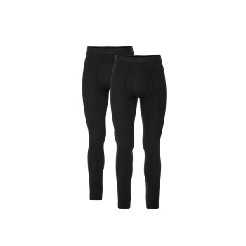 LIVERGY® Herren Lange Unterhose, 2 Stück mit Eingriff (Schwarz, M) - B-Ware neuwertig