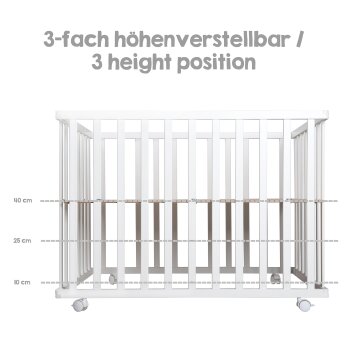 roba Laufgitter roba Style, inkl. grüner Schutzeinlage und Rollen, 75 x 100 cm, weiß - B-Ware Transportschaden Kosmetisch
