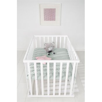 roba Laufgitter roba Style, inkl. grüner Schutzeinlage und Rollen, 75 x 100 cm, weiß - B-Ware Transportschaden Kosmetisch