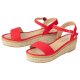 esmara® Damen Keilsandalen im sommerlichen Bast-Look (Rot, 39) - B-Ware sehr gut