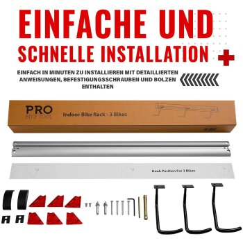 PRO BIKE TOOL Fahrrad-Wandhalterung, für 3 Fahrräder - B-Ware gut