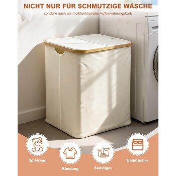 Ribelli Wäschekorb, faltbar, 104 L, cremeweiß - B-Ware sehr gut