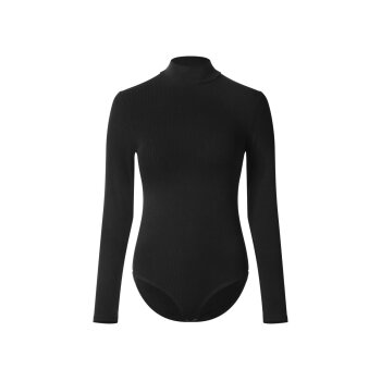 esmara® Damen Gerippter Langarmbody (Schwarz, M(40/42)) - B-Ware neuwertig