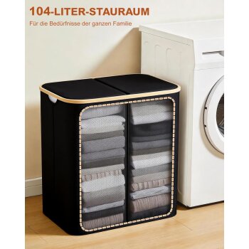 Ribelli Wäschekorb, faltbar, 104 L, schwarz - B-Ware...