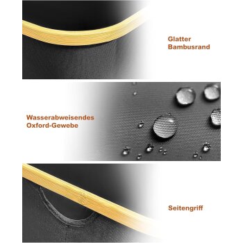 Ribelli Wäschekorb, faltbar, 104 L, schwarz - B-Ware sehr gut