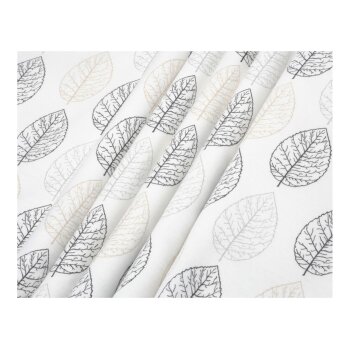 LIVARNO® Bettwäsche, aus Feinbiber, 240 x 220 cm, Blätter/weiß - B-Ware sehr gut