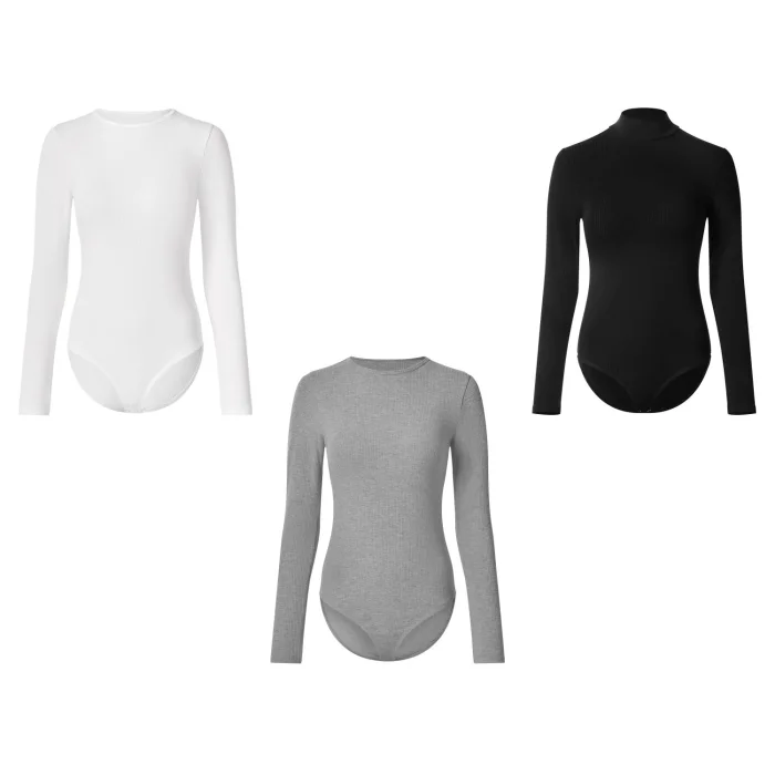 esmara® Damen Gerippter Langarmbody - B-Ware