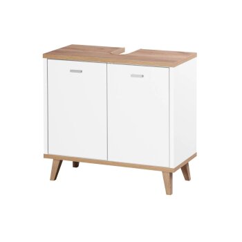 LIVARNO® Waschbecken-Unterschrank Corfu, weiß/Eiche-Nachbildung - B-Ware