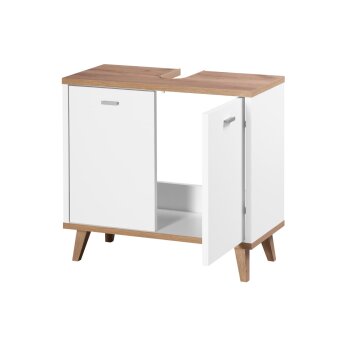 LIVARNO® Waschbecken-Unterschrank Corfu, weiß/Eiche-Nachbildung - B-Ware