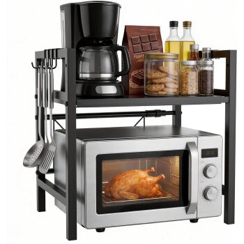 Ribelli Regal für Mikrowelle, 2-stufig, schwarz -...