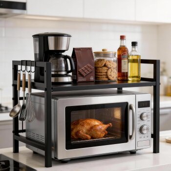 Ribelli Regal für Mikrowelle, 2-stufig, schwarz -...