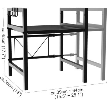 Ribelli Regal für Mikrowelle, 2-stufig, schwarz - B-Ware neuwertig