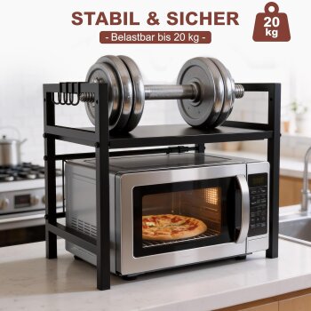 Ribelli Regal für Mikrowelle, 2-stufig, schwarz - B-Ware neuwertig