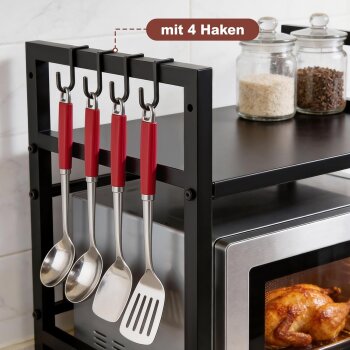 Ribelli Regal für Mikrowelle, 2-stufig, schwarz - B-Ware neuwertig