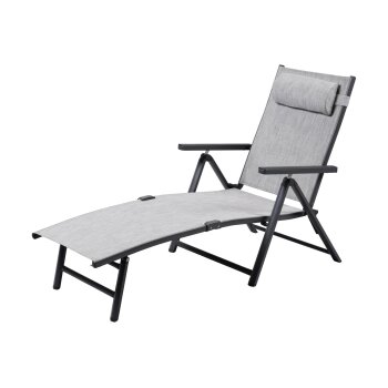 LIVARNO® Alu-Liegestuhl »Houston«, hellgrau-meliert - B-Ware sehr gut