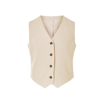 esmara® Damen-Weste, mit Leinenanteil, 38, beige -...