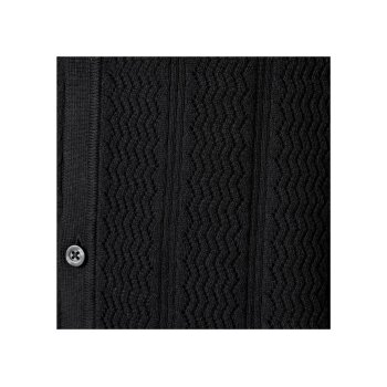 LIVERGY® Herren-Freizeithemd, aus Strick, kurzarm, M, schwarz - B-Ware sehr gut