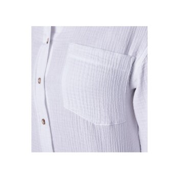 esmara® Damen Musselin-Bluse, mit Kentkragen (Weiß, 34) - B-Ware neuwertig