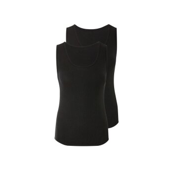 esmara® Damen Tops, 2 Stück, in modischer Ripp-Qualität (Schwarz, S(36/38)) - B-Ware neuwertig