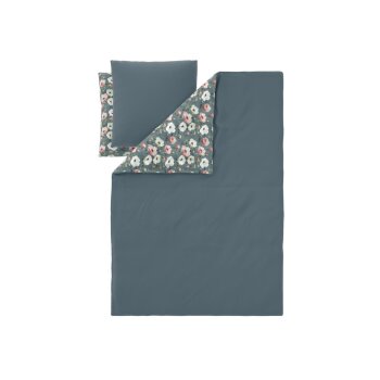 LIVARNO® Satin-Bettwäsche, 200 x 220 cm (Blumen/grün) - B-Ware neuwertig