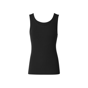 esmara® Damen Tops, 2 Stück, in modischer Ripp-Qualität (Schwarz/Grün, L(44/46)) - B-Ware neuwertig