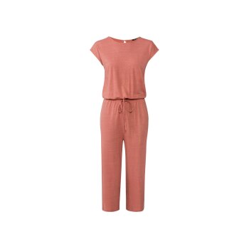 esmara® Damen Leinen-Jumpsuit, 3/4 Länge, mit Schlitz (Koralle, S(36/38)) - B-Ware Beschädigt