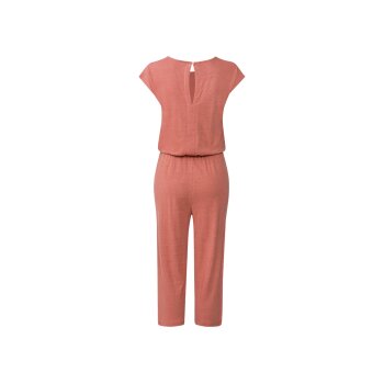 esmara® Damen Leinen-Jumpsuit, 3/4 Länge, mit Schlitz (Koralle, S(36/38)) - B-Ware Beschädigt