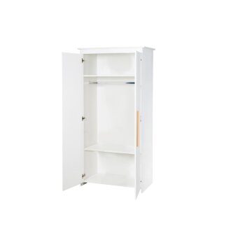 roba Kleiderschrank Lilo, 2-türig, weiß/natur - B-Ware neuwertig