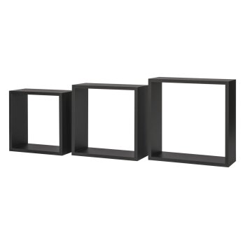 LIVARNO® Regalwürfel-Set (Regalwürfel 3er Set 30 x 30 cm, Schwarz) - B-Ware Transportschaden Kosmetisch