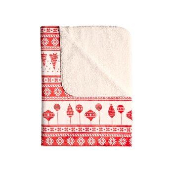 LIVARNO home Teddyfleece-Kuscheldecke, 140 x 180 cm (Rot/weiß) - B-Ware neuwertig