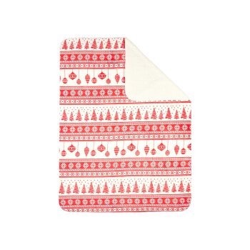 LIVARNO home Teddyfleece-Kuscheldecke, 140 x 180 cm (Rot/weiß) - B-Ware neuwertig