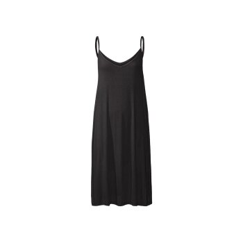 esmara® Damen Spaghettiträgerkleid, mit V-Ausschnitt und schmalen Trägern (Schwarz, S(36/38)) - B-Ware neuwertig