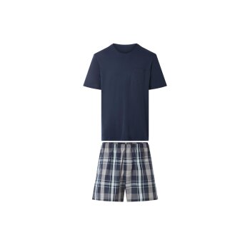 esmara Men Herren Pyjama (navy/kariert, M(48/50)) -...