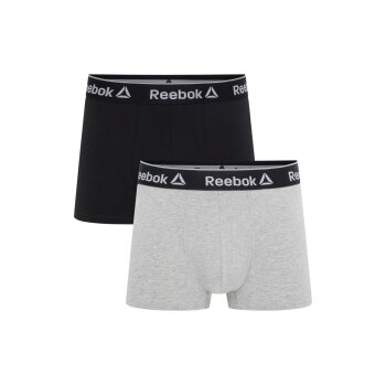 Reebok 2er Set Herren-Boxershorts, S, schwarz/grau - B-Ware neuwertig