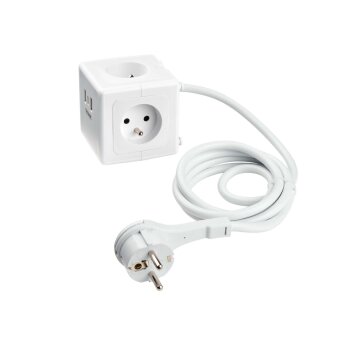 TRONIC® Steckdosenwürfel, mit USB-Ports, weiß - B-Ware neuwertig