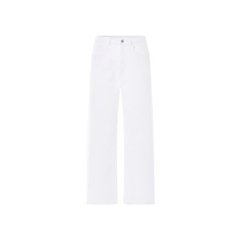 esmara® Damen Jeans, Wide Leg, hohe Leibhöhe (Weiß, 44) - B-Ware Beschädigt