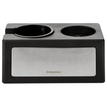SILVERCREST® Siebträger-Abschlagbox / Tamperstation / Milchkännchen / Kakaostreuer mit Motiven (Tamperstation 3in1) - B-Ware sehr gut