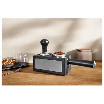 SILVERCREST® Siebträger-Abschlagbox / Tamperstation / Milchkännchen / Kakaostreuer mit Motiven (Tamperstation 3in1) - B-Ware sehr gut