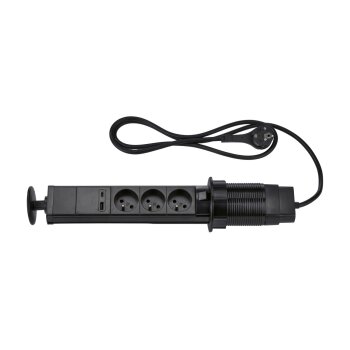 TRONIC® Steckdosenleiste, für den Tisch, schwarz...