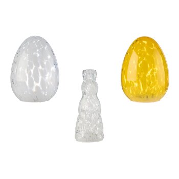 LIVARNO® Osterdekoration Glas Hase / Osterei LED -...