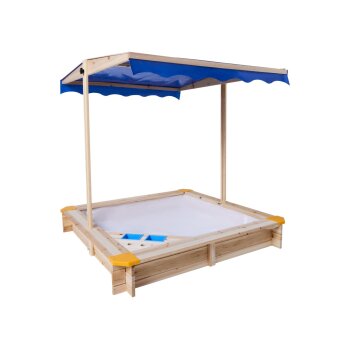 lupilu® Holzsandkasten, mit Dach und Eisdiele -...