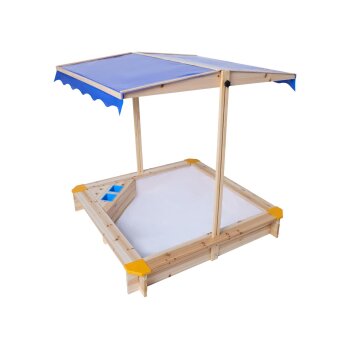 lupilu® Holzsandkasten, mit Dach und Eisdiele -...