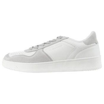 LIVERGY® x Grand Polo Herren Sneaker aus Leder (Weiß/Grau, 43) - B-Ware sehr gut